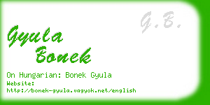 gyula bonek business card